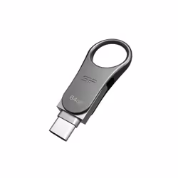 Silicon Power Mobile C80 unità flash USB 64 GB USB Type-A / USB Type-C 3.2 Gen 1 (3.1 Gen 1) Titanio