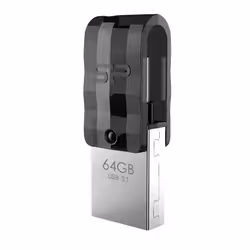 Silicon Power Mobile C31 unità flash USB 64 GB USB Type-A / USB Type-C 3.2 Gen 1 (3.1 Gen 1) Nero, Argento