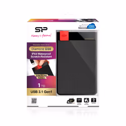 Silicon Power Diamond D30 disco rigido esterno 1 TB 2.5" USB 3.2 Gen 1 (3.1 Gen 1) Nero, Rosso
