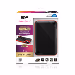 Silicon Power Armor A62 disco rigido esterno 4 TB 2.5" USB tipo A 3.2 Gen 1 (3.1 Gen 1) Nero, Rosso - Vista aggiuntiva 7