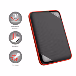 Silicon Power Armor A62 disco rigido esterno 5 TB 2.5" USB tipo A 3.2 Gen 1 (3.1 Gen 1) Nero, Rosso - Vista aggiuntiva 5