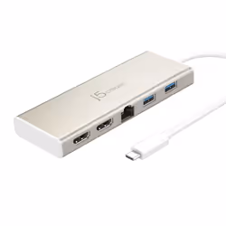 j5create JCD381-N Mini dock-Ethernet Dual HDMI USB Type-C™/ HUB USB 3.1 / PD2.0, USB 3.2 Gen 1 (3.1 Gen 1) Type-C, 60 W, 10,1 ...
