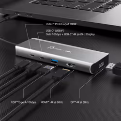 j5create JCD401-N Hub multiporta Dual 4K USB4™ - Vista aggiuntiva 5