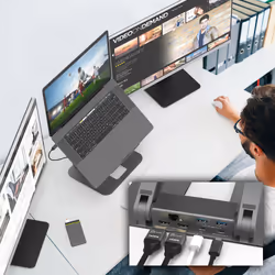 j5create JTS427-N Supporto per docking station Dual 4K multiangolo - Vista aggiuntiva 4