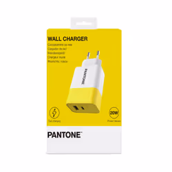 Pantone PT-PDAC02Y Caricabatterie per dispositivi mobili Smartphone, Tablet Bianco, Giallo AC Ricarica rapida Interno