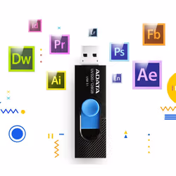 ADATA UV320 unità flash USB 128 GB USB tipo A 3.2 Gen 1 (3.1 Gen 1) Nero, Blu - Vista aggiuntiva 4