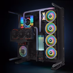 Thermaltake Riing Quad 12 RGB Case per computer Ventilatore 12 cm Nero - Vista aggiuntiva 5
