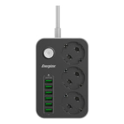 Energizer EPB2500W01EU prolunghe e multiple 2 m 3 presa(e) AC Interno Bianco, Nero