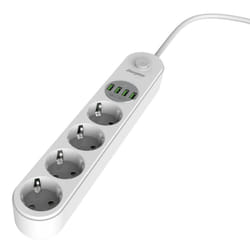 Energizer EPB2500W00EU prolunghe e multiple 2 m 4 presa(e) AC Interno Bianco
