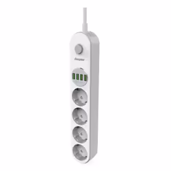 Energizer EPB2500W00EU prolunghe e multiple 2 m 4 presa(e) AC Interno Bianco