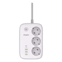 Energizer EPB2500W02EU, 2 m, Interno, Bianco, 3 presa(e) AC, 100 - 250 V, 50 - 60 Hz