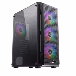 Xigmatek Gaming X, Midi Tower, PC, Noir, ATX, micro ATX, Mini-ITX, Acier, Verre trempé, 16 cm
