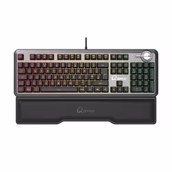 QPAD MK-95, Cablato, USB, Interruttore a chiave opto-meccanico, QWERTY, LED RGB, Nero, Grigio