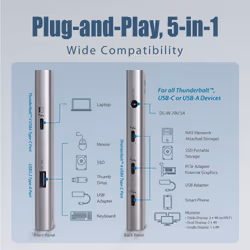 Edimax TD-405BP replicatore di porte e docking station per laptop Cablato Thunderbolt 4 - Vista aggiuntiva 6
