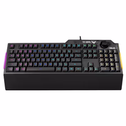 ASUS TUF Gaming K1, Full-size (100%), Cablato, USB, Interruttore a chiave a membrana, LED RGB, Nero