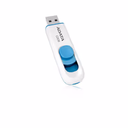 ADATA C008, 16 GB, USB tipo A, 2.0, Lamina di scorrimento, 10 g, Blu, Bianco