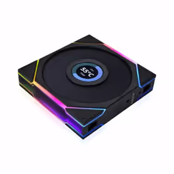 Lian Li 12RTLLCD1B sistema di raffreddamento per computer Case per computer Ventilatore 12 cm Nero 1 pz