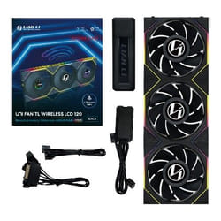 Lian Li 12RTLLCD1W3B sistema di raffreddamento per computer Case per computer Ventilatore 12 cm Nero