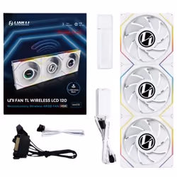 Lian Li 12RTLLCD1W3W, Ventilatore, 12 cm, 350 Giri/min, 1900 Giri/min, Bianco