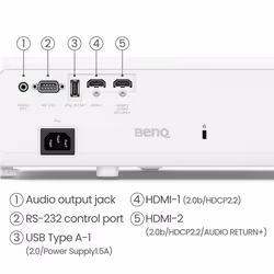 BenQ TK710 videoproiettore Proiettore a raggio standard 3200 ANSI lumen DLP UHD 4K (3840x2160) Compatibilità 3D Nero, Bianco - Vista aggiuntiva 6