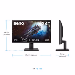 BenQ GW2490P Monitor 24 pollici Full HD IPS 120 Hz 5 ms Nero - Vista aggiuntiva 4