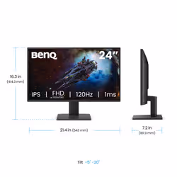 BenQ GW2491P Monitor PC 60,5 cm (23.8") 1920 x 1080 Pixel Full HD LED Nero - Vista aggiuntiva 4