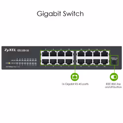 Zyxel GS1100-16 Non gestito Gigabit Ethernet (10/100/1000) - Vista aggiuntiva 6
