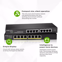 Zyxel GS1915-8 Gestito L2 Gigabit Ethernet (10/100/1000) Nero - Vista aggiuntiva 4