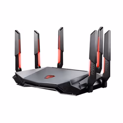 MSI RADIX AXE6600 WIFI 6E TRI-BAND, Wi-Fi 6 (802.11ax), Dual-band (2.4 GHz/5 GHz), Collegamento ethernet LAN, Nero, Rosso, Ro ...