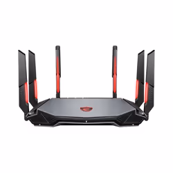 MSI RADIX AXE6600 WIFI 6E TRI-BAND router wireless Gigabit Ethernet Dual-band (2.4 GHz/5 GHz) Nero, Rosso