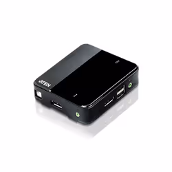 ATEN Switch KVM USB DisplayPort/audio a 2 porte (supporto 4K e cavi inclusi), 4096 x 2160 Pixel, 4K Ultra HD, 2,18 W, Nero