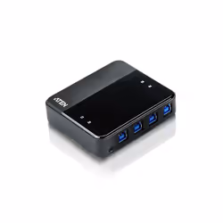 ATEN Switch di condivisione periferiche USB 3.2 Gen1 a 4 x 4 porte, 5 Gbit/s, Micro-USB Tipo B, Nero, Plastica, 0 - 40 °C, -2 ...