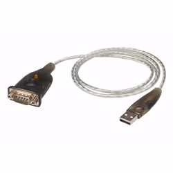 ATEN Convertitore USB a Seriale (100 cm), Nero, Metallico, 1 m, USB tipo A, DB-9, Maschio, Maschio