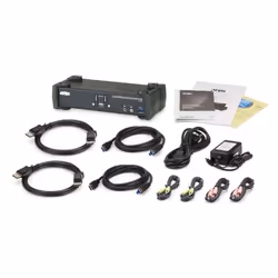 ATEN Switch 4K DisplayPort KVMP™ USB 3.0 a 2 porte (cavi inclusi) - Vista aggiuntiva 4