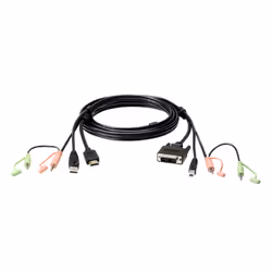 ATEN Cavo KVM USB da HDMI a DVI-D da 1,8 m con audio, 1,8 m, Nero, HDMI Type A (Standard), DVI-D, Maschio, Maschio