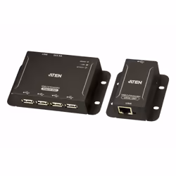 ATEN Extender USB 2.0 CAT 5 a 4 Porte (fino a 50 m), Trasmettitore e ricevitore, Cablato, 50 m, Cat5, Cat5e, Cat6, Nero, Meta ...