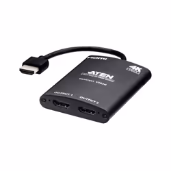 ATEN Splitter True 4K HDMI a 2 porte, HDMI, 2x HDMI, 4096 x 2160 Pixel, Nero, Alluminio, 4K Ultra HD