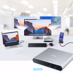 ATEN Switch dock USB-C Gen 1 a 2 porte con pass-through dell'alimentazione - Vista aggiuntiva 4