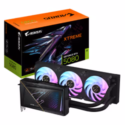 GIGABYTE AORUS GeForce RTX 5080 XTREME WATERFORCE 16G Scheda Grafica - 16GB GDDR7, 256 bit, PCI-E 5.0, 2805MHz Core Clock, 3 ...