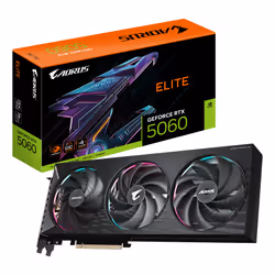 GIGABYTE AORUS GeForce RTX 5060 ELITE 8G Scheda Grafica - 8GB GDDR7, 128bit, PCI-E 5.0, 2722 MHz Frequenza core, 3 x DisplayP ...