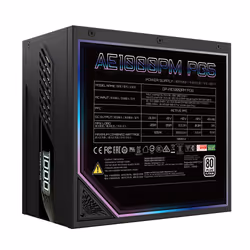 GIGABYTE AORUS ELITE P1000W ICE Alimentatore - PCIe 5.0, 80 PLUS Platinum, Design completamente modulare, Ventola da 120 mm, Compatibile con ATX 3.0, Spina EU - Vista aggiuntiva 7