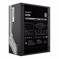 GIGABYTE UD1600PM PG5 AI TOP Alimentatore - PCIe 5.0, 80 PLUS Platinum, Design completamente modulare, Ventola da 120 mm, Compatibile con ATX 3.1, Spina EU - Vista aggiuntiva 4