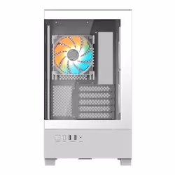 GIGABYTE C201 PANORAMIC ICE Case per PC – Mid Tower, m-ATX, supporto radiatore da 360 mm, 3 ventole preinstallate, USB 3.0, supporto RGB Fusion - Vista aggiuntiva 3