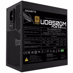 GIGABYTE UD850GM PG5 V2 Alimentatore – PCIe Gen 5.1, 80 PLUS Gold, Design completamente modulare, Ventola da 120 mm, Compatibile con ATX 3.1, Spina EU - Vista aggiuntiva 5