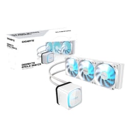 GIGABYTE EAGLE 360 ICE Sistema di Raffreddamento a Liquido per CPU - 3x120mm Ventole ARGB, display LCD a colori, DAISY-CHAIN, Compatibile con Intel LGA 1851 e AMD AM5