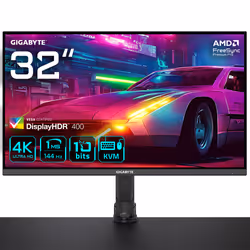 GIGABYTE M32U 31.5" Monitor da Gioco 4K UHD Arm Edition - 3840 x 2160, 144Hz, 1ms, 350 cd/m², FreeSync Premium Pro, Display H ...