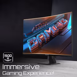 GIGABYTE GS27FC Monitor gaming curvo 27" FHD - 1920 x 1080, 180Hz, 1ms, 250 cd/m², FreeSync Premium, HDR Ready, HDMI 2.0, DisplayPort 1.4 - Vista aggiuntiva 7