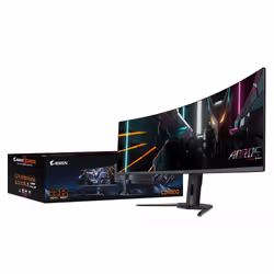 GIGABYTE AORUS Monitor da gioco curvo CO49DQ OLED - 5120x1440 (DQHD), 1800R, 144Hz, 0,03ms, KVM, FreeSync Premium Pro, HDMI 2.1 - Vista aggiuntiva 4