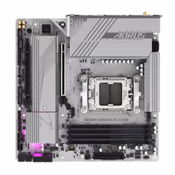 GIGABYTE B650M AORUS ELITE AX ICE Scheda madre - AMD Ryzen serie 9000, VRM a 12+2+2 fasi, fino a 8000 MHz DDR5 (OC), 1xPCIe 5.0 + 1xPCIe 4.0 M.2, LAN 2,5 GbE, WIFI 6E, USB 3.2 Gen 2x2 - Vista aggiuntiva 5