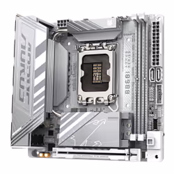 GIGABYTE B860I AORUS PRO ICE Scheda madre - CPU Intel Core Ultra, VRM a 8+1+2+1 fasi, fino a 9200MHz DDR5, 1xPCIe 5.0 + 1xPCIe 4.0 M.2, LAN 2,5 GbE, WIFI 7, Thunderbolt 4 - Vista aggiuntiva 4